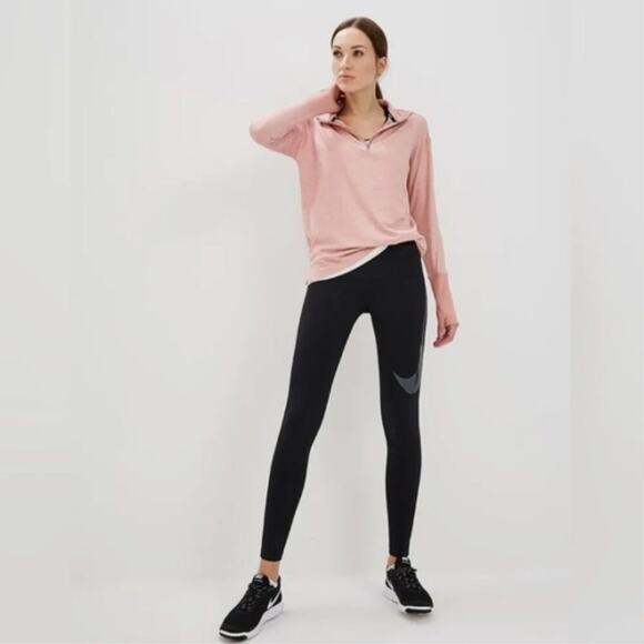 Nike Women's Essential Race Ready Leggings Black Size L - Picture 1 of 10